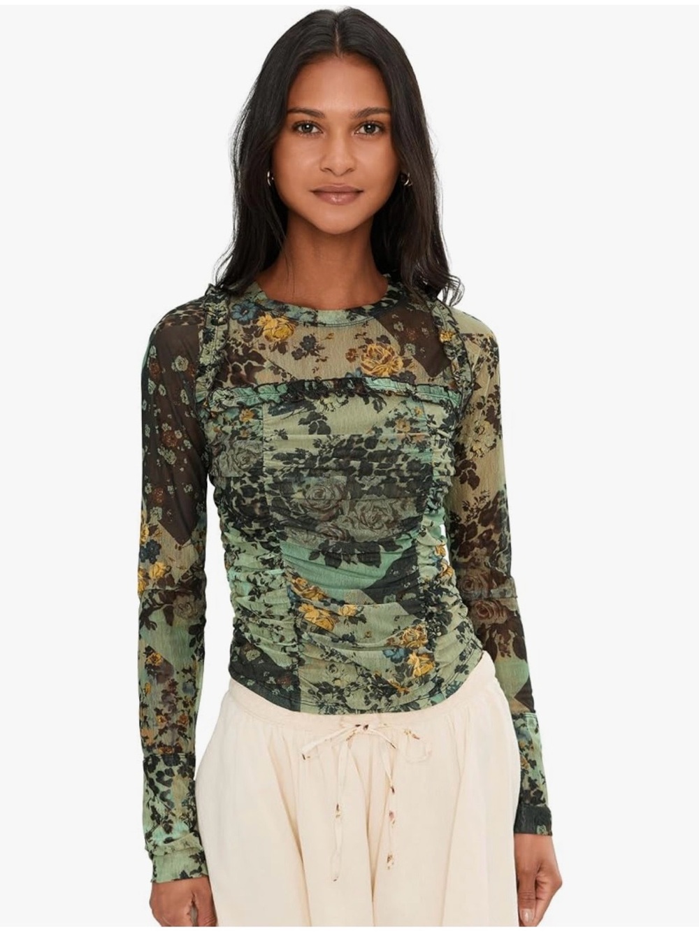 Free People Ariana Long Sleeve Ruched Top